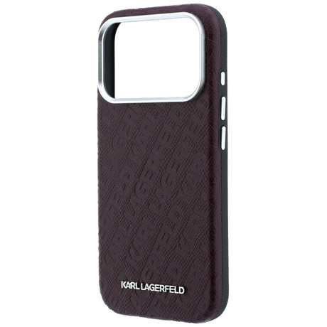 Karl Lagerfeld iPhone 17 Pro Max/iPhone 18 Pro Max Cover med præget allover-logo, bordeauxrød