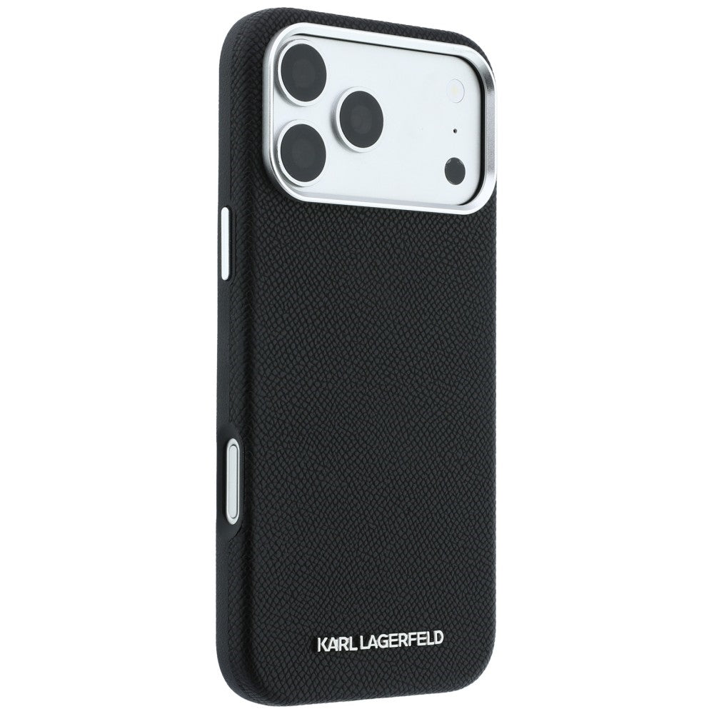 Karl Lagerfeld iPhone 17 Pro/iPhone 18 Pro Cover Grained Elongated Logo Sort