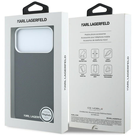 Karl Lagerfeld iPhone 17 Pro/iPhone 18 Pro Cover Grained Elongated Logo Sort