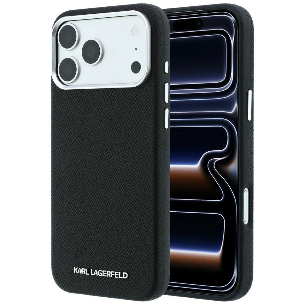 Karl Lagerfeld iPhone 17 Pro Max/iPhone 18 Pro Max Cover Grained Elongated Logo Sort