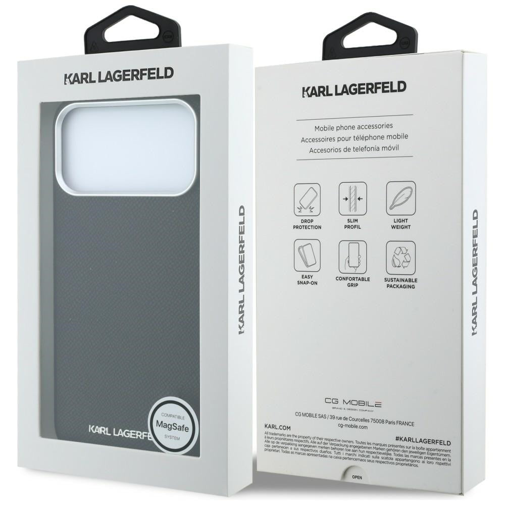 Karl Lagerfeld iPhone 17 Pro Max/iPhone 18 Pro Max Cover Grained Elongated Logo Sort