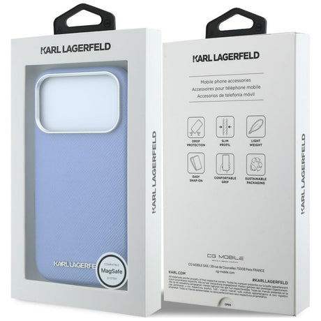 Karl Lagerfeld iPhone 17 Pro Max/iPhone 18 Pro Max Cover Grained Logo Blå