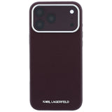 Karl Lagerfeld iPhone 17 Pro Max/iPhone 18 Pro Max Cover med kornet, forlænget logo i bordeaux