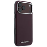 Karl Lagerfeld iPhone 17 Pro Max/iPhone 18 Pro Max Cover med kornet, forlænget logo i bordeaux