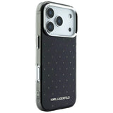 Karl Lagerfeld iPhone 17 Pro/iPhone 18 Pro Cover Rhinestones Electroplated Logo Sort