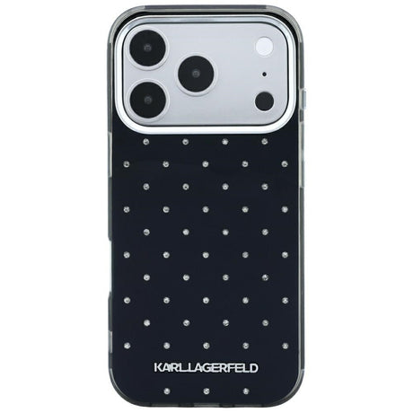 Karl Lagerfeld iPhone 17 Pro Max/iPhone 18 Pro Max Cover Rhinestones Electroplated Logo Sort