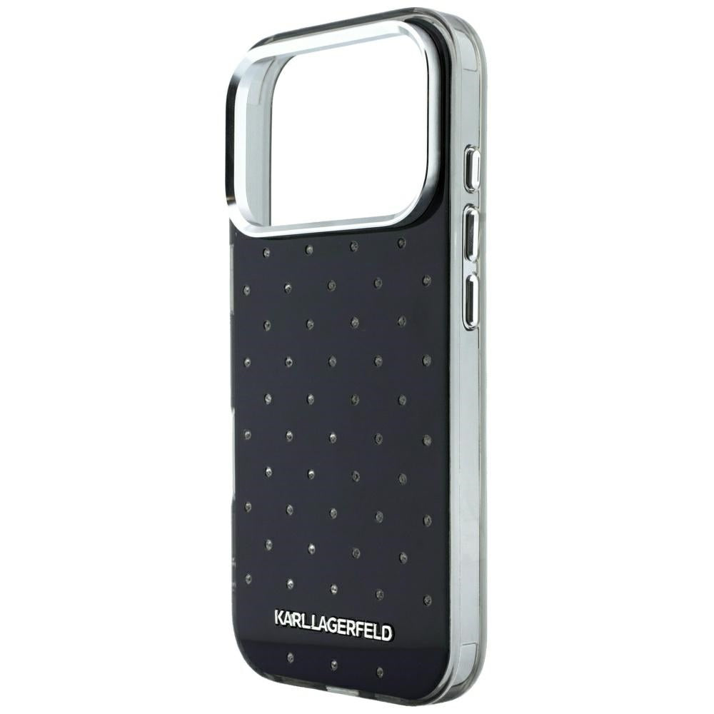 Karl Lagerfeld iPhone 17 Pro Max/iPhone 18 Pro Max Cover Rhinestones Electroplated Logo Sort