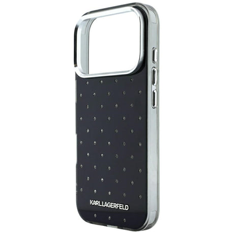 Karl Lagerfeld iPhone 17 Pro Max/iPhone 18 Pro Max Cover Rhinestones Electroplated Logo Sort