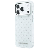 Karl Lagerfeld iPhone 17 Pro/iPhone 18 Pro Cover Rhinestones galvaniseret logo Hvid