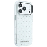 Karl Lagerfeld iPhone 17 Pro/iPhone 18 Pro Cover Rhinestones galvaniseret logo Hvid