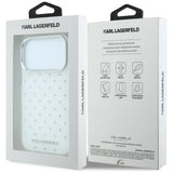 Karl Lagerfeld iPhone 17 Pro/iPhone 18 Pro Cover Rhinestones galvaniseret logo Hvid