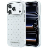 Karl Lagerfeld iPhone 17 Pro Max/iPhone 18 Pro Max Cover med rhinsten, elektropletteret logo, Hvid
