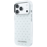 Karl Lagerfeld iPhone 17 Pro Max/iPhone 18 Pro Max Cover med rhinsten, elektropletteret logo, Hvid