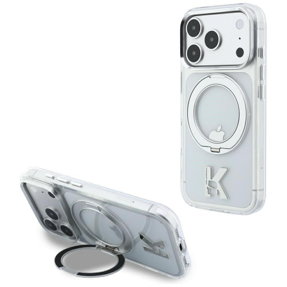 Karl Lagerfeld iPhone 17 Pro/iPhone 18 Pro Cover Ring Stand Kameo Klar