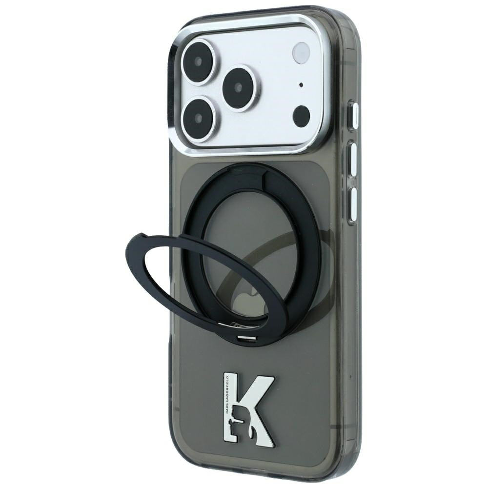 Karl Lagerfeld iPhone 17 Pro/iPhone 18 Pro Cover Ring Stand Kameo Sort