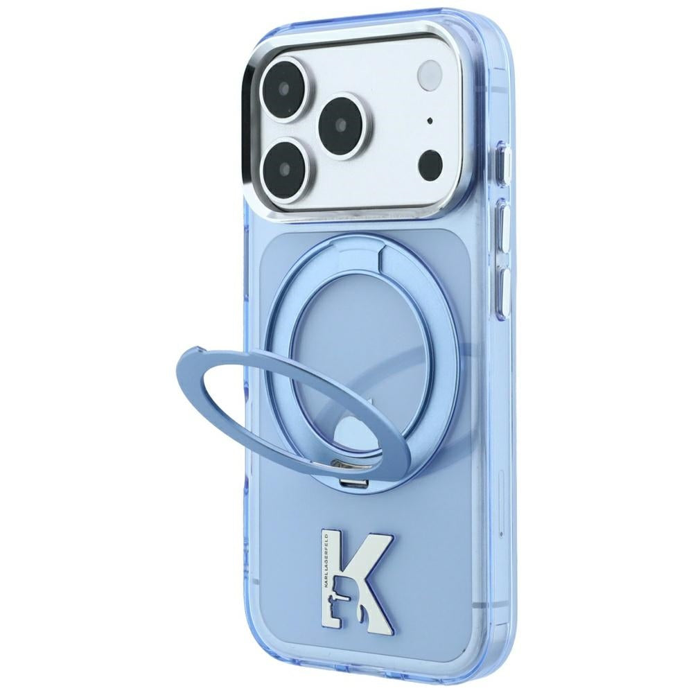 Karl Lagerfeld iPhone 17 Pro/iPhone 18 Pro Cover Ring Stand Kameo Blå