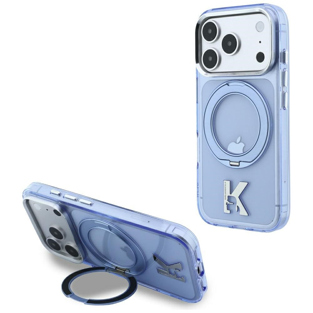 Karl Lagerfeld iPhone 17 Pro Max/iPhone 18 Pro Max Cover Ringholder Kameo Blå