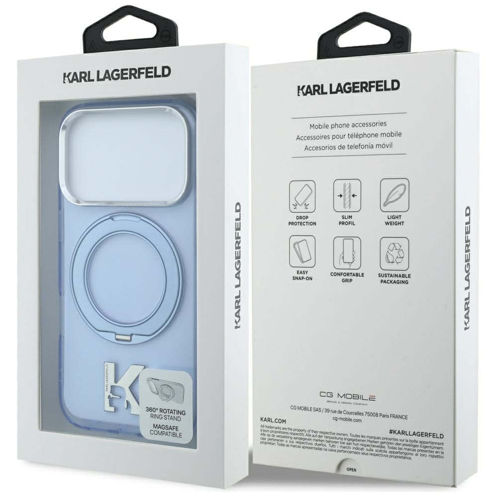 Karl Lagerfeld iPhone 17 Pro Max/iPhone 18 Pro Max Cover Ringholder Kameo Blå