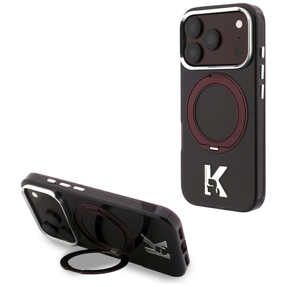 Karl Lagerfeld iPhone 17 Pro/iPhone 18 Pro Cover Ringholder Kameo Burgundy