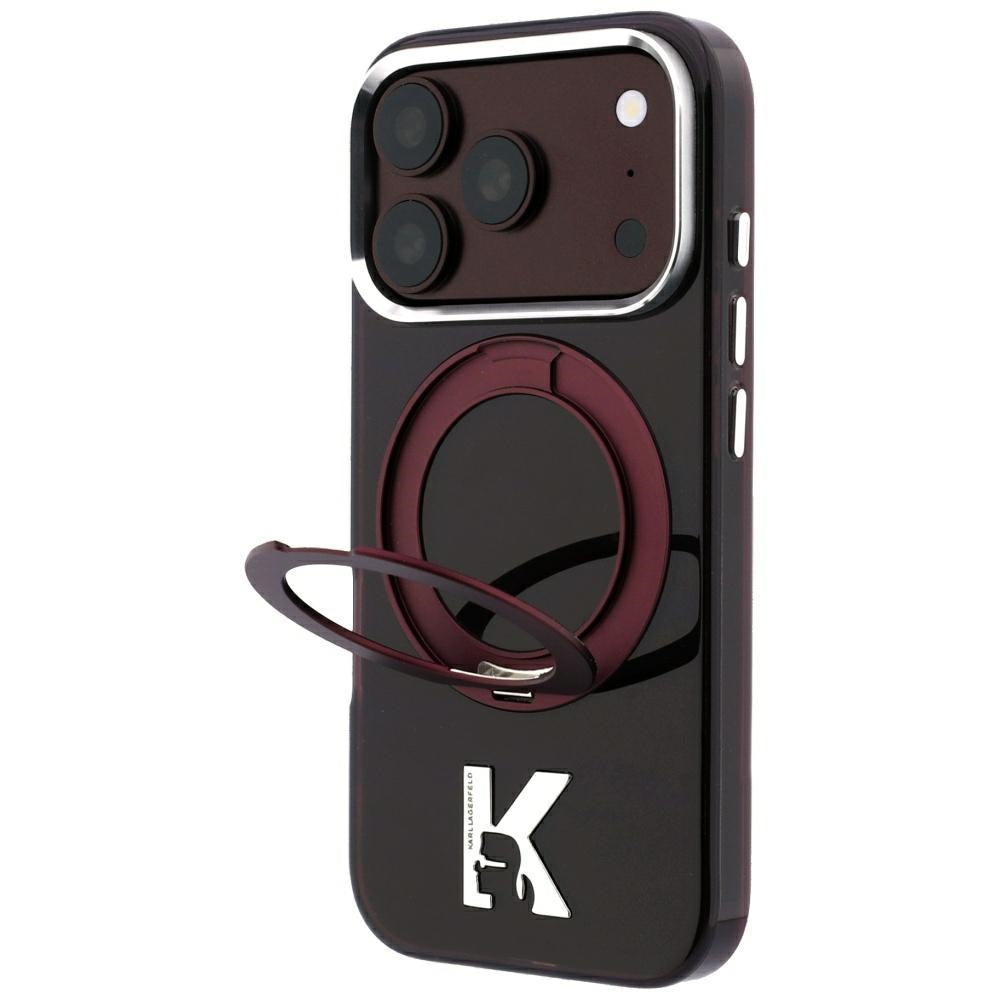 Karl Lagerfeld iPhone 17 Pro/iPhone 18 Pro Cover Ringholder Kameo Burgundy