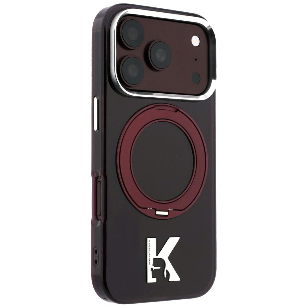 Karl Lagerfeld iPhone 17 Pro Max/iPhone 18 Pro Max Cover Ring Stand Kameo Burgundy