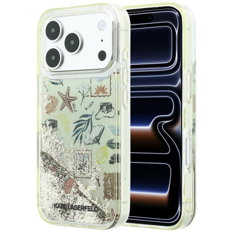 Karl Lagerfeld iPhone 17 Pro/iPhone 18 Pro Cover Liquid Glitter Beach Beige