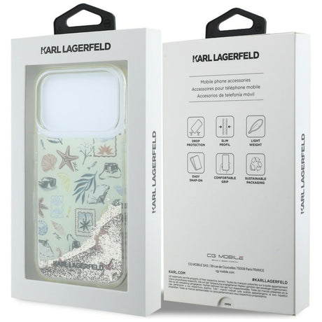 Karl Lagerfeld iPhone 17 Pro/iPhone 18 Pro Cover Liquid Glitter Beach Beige