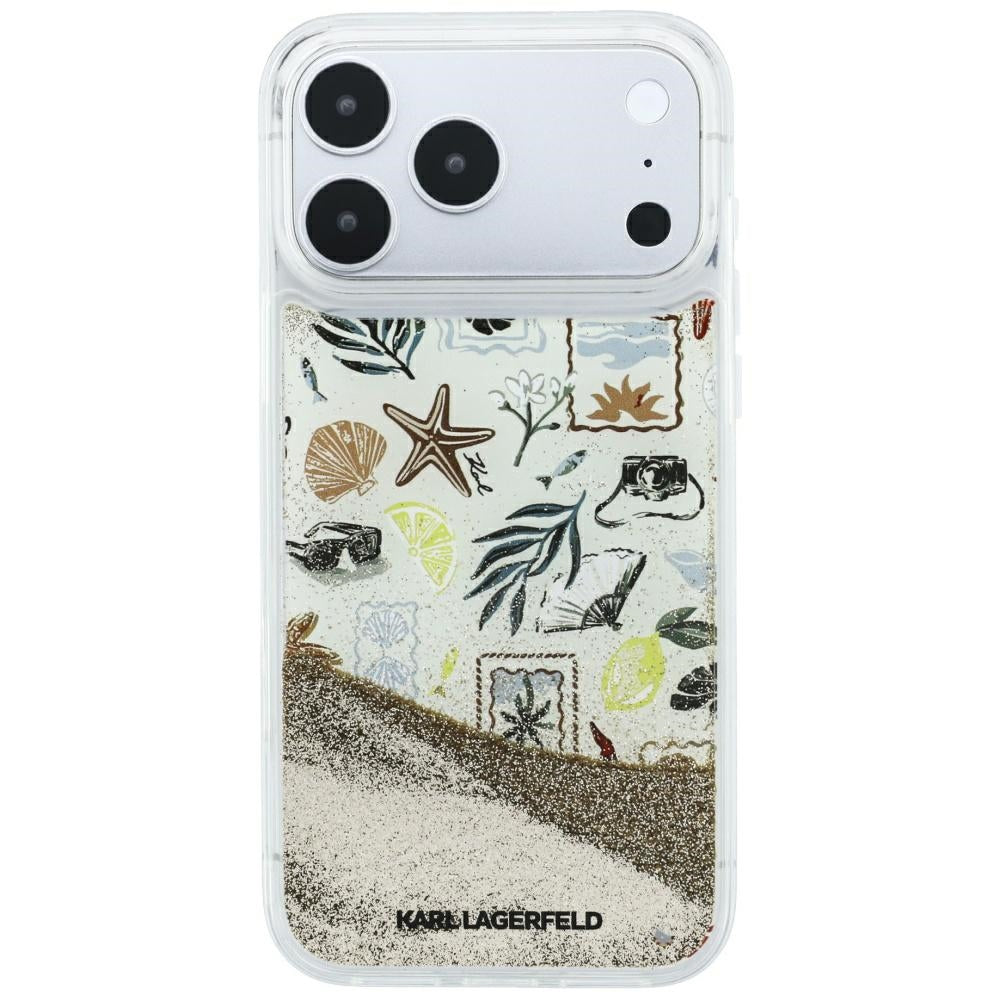 Karl Lagerfeld iPhone 17 Pro Max/iPhone 18 Pro Max Cover Liquid Glitter Beach Beige