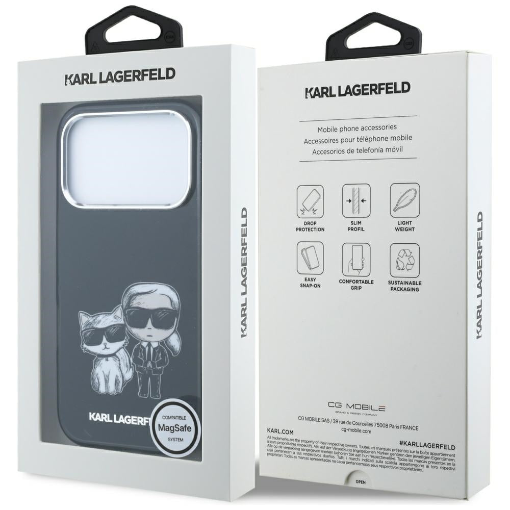 Karl Lagerfeld iPhone 17 Pro/iPhone 18 Pro Cover Karl & Choupette Sketch Sort