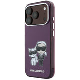 Karl Lagerfeld iPhone 17 Pro/iPhone 18 Pro Cover med Karl & Choupette-skitse i bordeaux