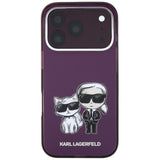 Karl Lagerfeld iPhone 17 Pro/iPhone 18 Pro Cover med Karl & Choupette-skitse i bordeaux