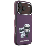 Karl Lagerfeld iPhone 17 Pro/iPhone 18 Pro Cover med Karl & Choupette-skitse i bordeaux