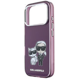 Karl Lagerfeld iPhone 17 Pro/iPhone 18 Pro Cover med Karl & Choupette-skitse i bordeaux