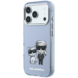 Karl Lagerfeld iPhone 17 Pro/iPhone 18 Pro Cover med Karl & Choupette-skitse i Blå