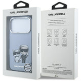Karl Lagerfeld iPhone 17 Pro/iPhone 18 Pro Cover med Karl & Choupette-skitse i Blå