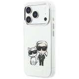 Karl Lagerfeld iPhone 17 Pro/iPhone 18 Pro Cover med Karl & Choupette-skitse i Beige