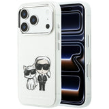 Karl Lagerfeld iPhone 17 Pro Max/iPhone 18 Pro Max Cover med Karl & Choupette-skitse i Beige