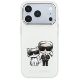Karl Lagerfeld iPhone 17 Pro Max/iPhone 18 Pro Max Cover med Karl & Choupette-skitse i Beige