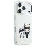 Karl Lagerfeld iPhone 17 Pro Max/iPhone 18 Pro Max Cover med Karl & Choupette-skitse i Beige