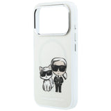 Karl Lagerfeld iPhone 17 Pro Max/iPhone 18 Pro Max Cover med Karl & Choupette-skitse i Beige