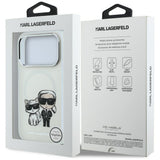 Karl Lagerfeld iPhone 17 Pro Max/iPhone 18 Pro Max Cover med Karl & Choupette-skitse i Beige