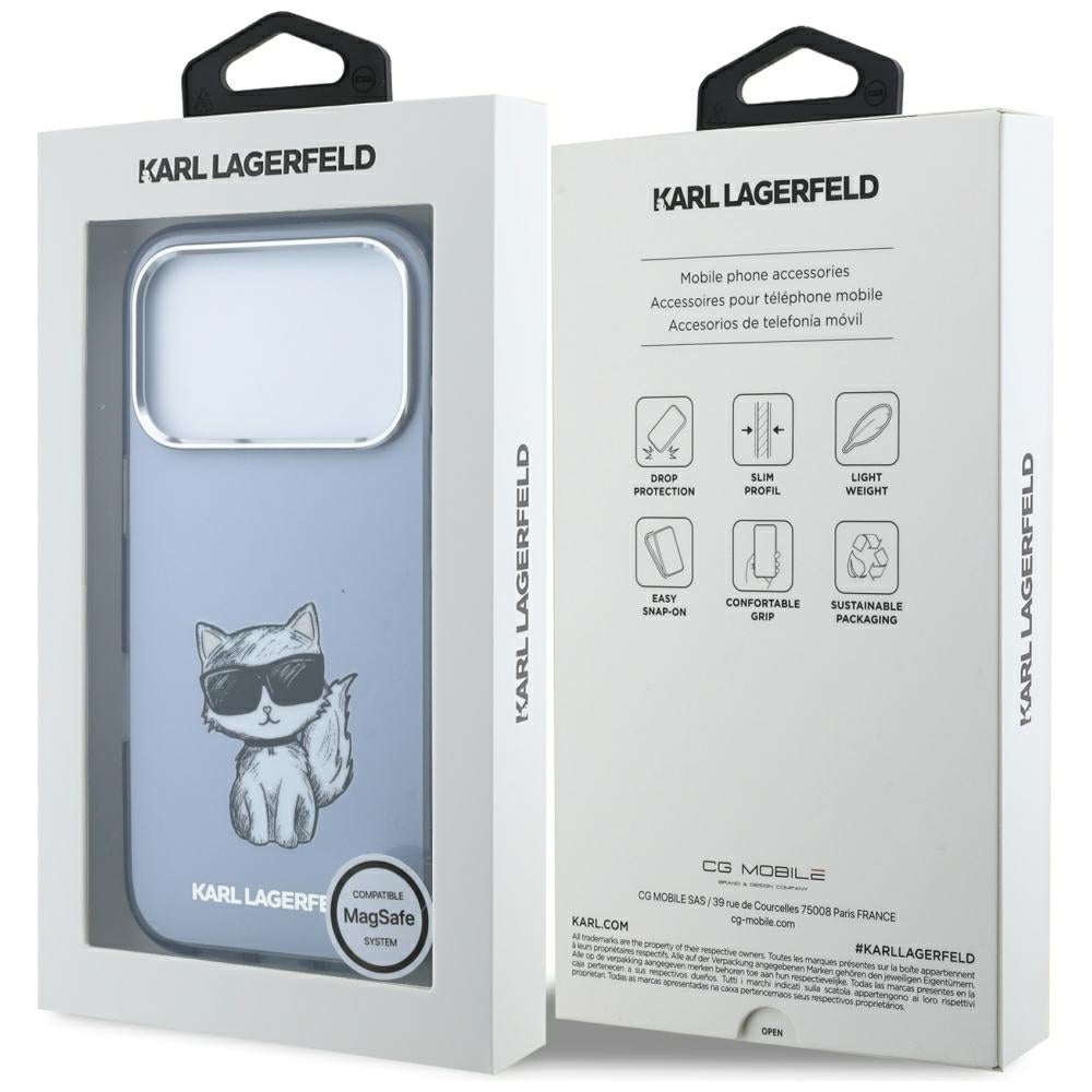 Karl Lagerfeld iPhone 17 Pro Max/iPhone 18 Pro Max Cover Choupette Sketch Blå