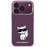 Karl Lagerfeld iPhone 17 Pro/iPhone 18 Pro Cover Choupette Sketch Burgundy