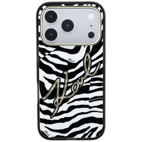 Karl Lagerfeld iPhone 17 Pro Max/iPhone 18 Pro Max Cover Zebra Glitter Guld