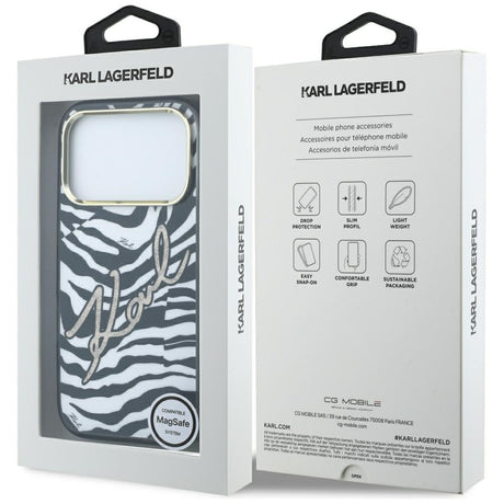 Karl Lagerfeld iPhone 17 Pro Max/iPhone 18 Pro Max Cover Zebra Glitter Guld