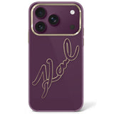 Karl Lagerfeld iPhone 17 Pro Max/iPhone 18 Pro Max Cover Big Signature Burgundy