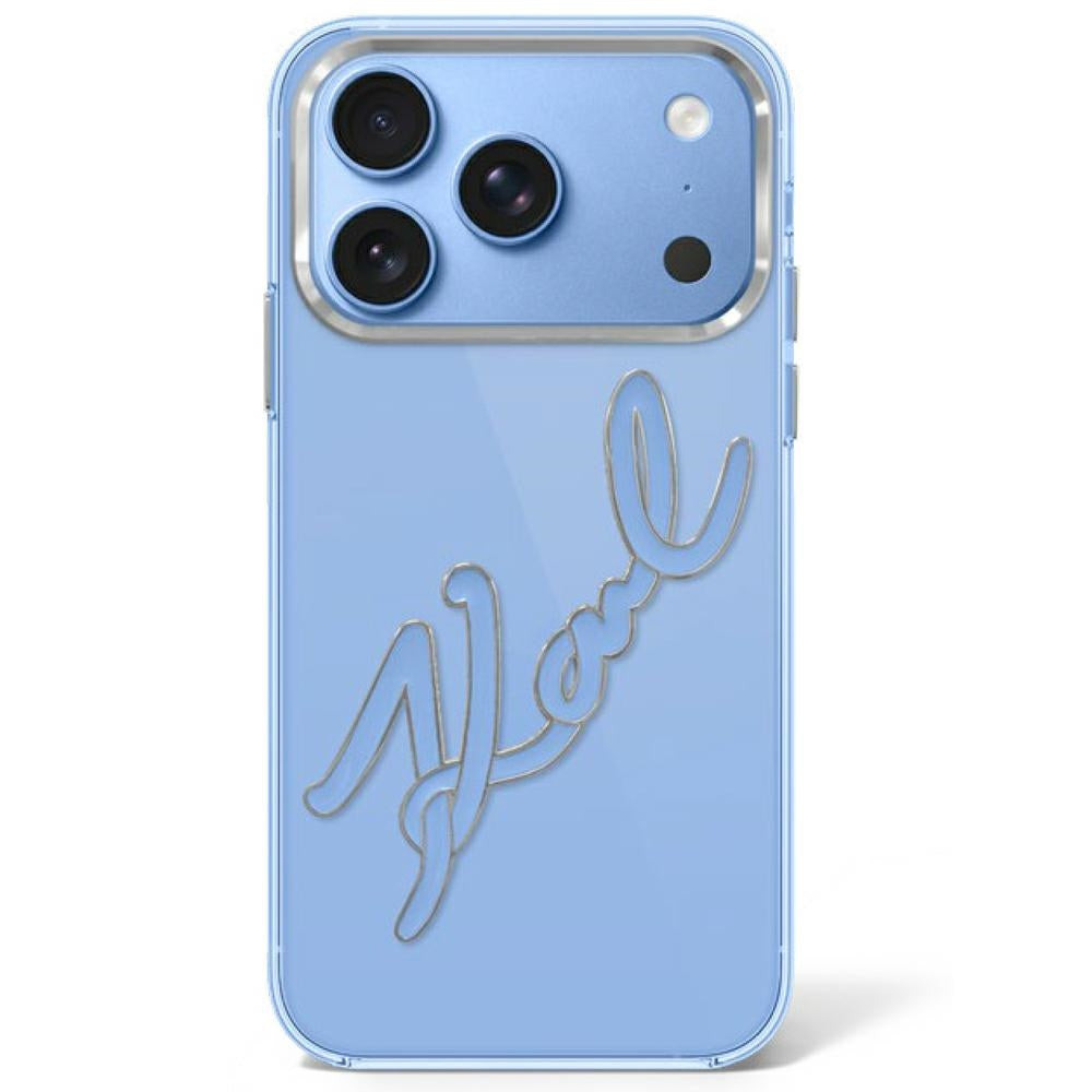 Karl Lagerfeld iPhone 17 Pro Max/iPhone 18 Pro Max Cover Big Signature Blå