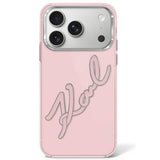 Karl Lagerfeld iPhone 17 Pro/iPhone 18 Pro Cover Big Signature Lyserød
