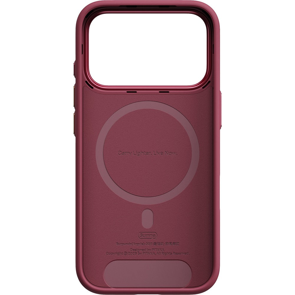 Pitaka iPhone 17 Pro/iPhone 18 Pro Cover Summa MagSafe Argyle Burgundy