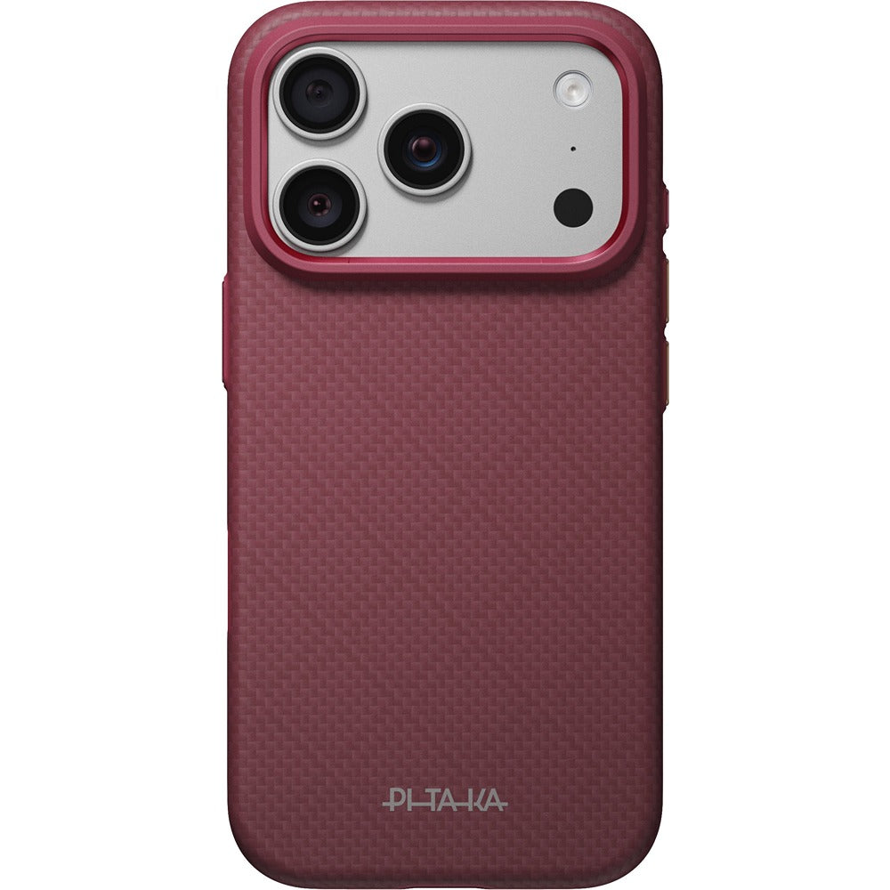 Pitaka iPhone 17 Pro/iPhone 18 Pro Cover Summa MagSafe Argyle Burgundy